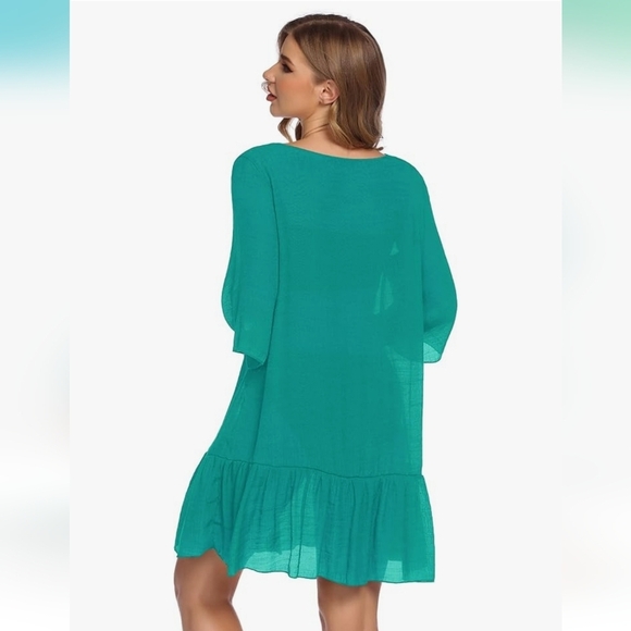 ⭐️40% Off⭐️ Avid Love Teal Button-up Swim Coverup - Picture 2 of 14